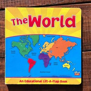 Brand new kids educational lift a flat book on the world
